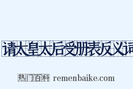 请太皇太后受册表反义词是什么意思的图片